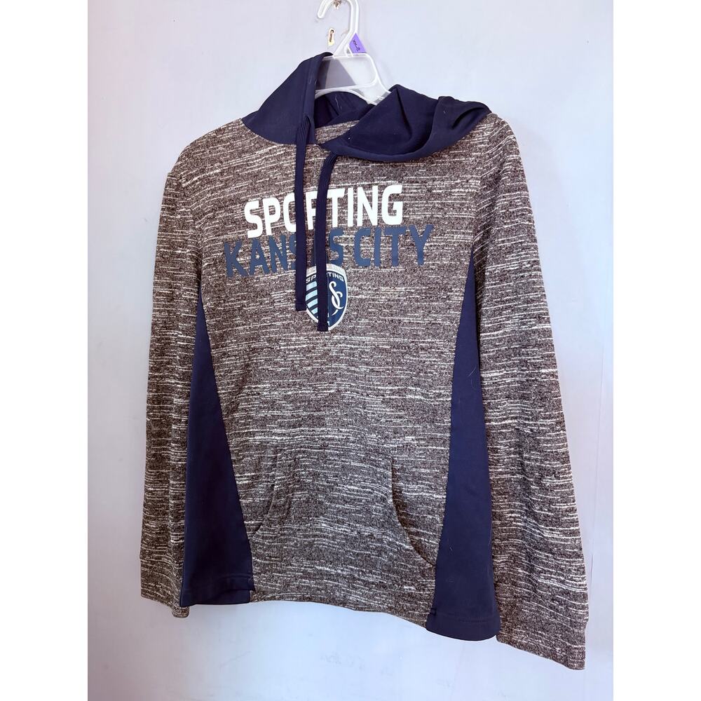 Sporting Kansas City Fanatics Hoodie Men’s Small Gray Navy MLS Pullover